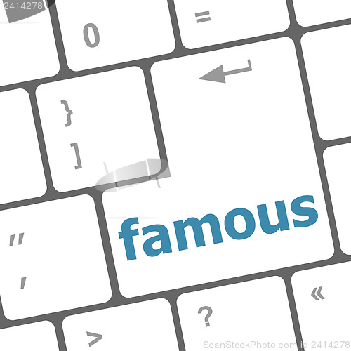 Image of famous button on computer pc keyboard key