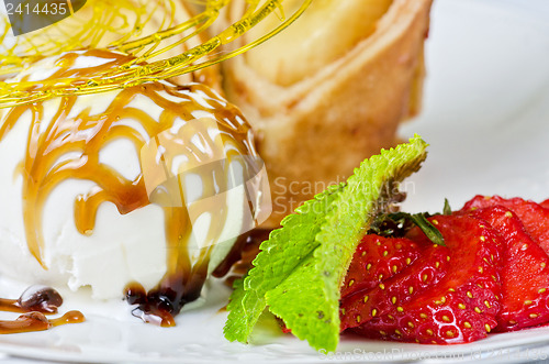 Image of tasty pancake dessert