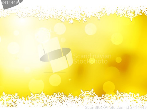 Image of Christmas orange with snow flakes. EPS 10