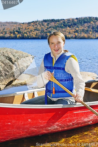 Image of Girl in canoe