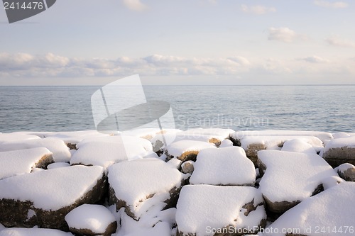 Image of Winter shore of lake Ontario