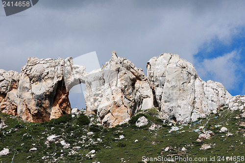 Image of Landscape of rocky mountains in Tibet