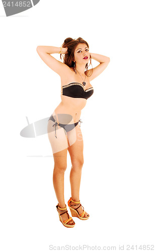 Image of Girl in black bikini.