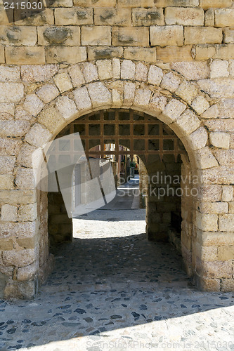 Image of Walls of the fortified  Montblanc, Catalonia.