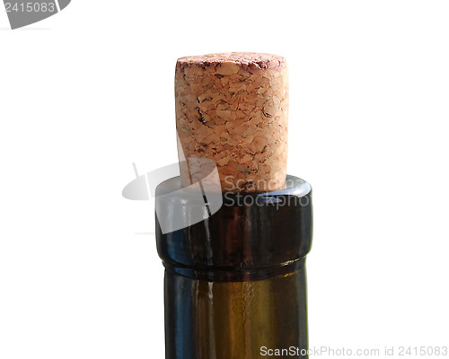 Image of cork in the bottle of wine