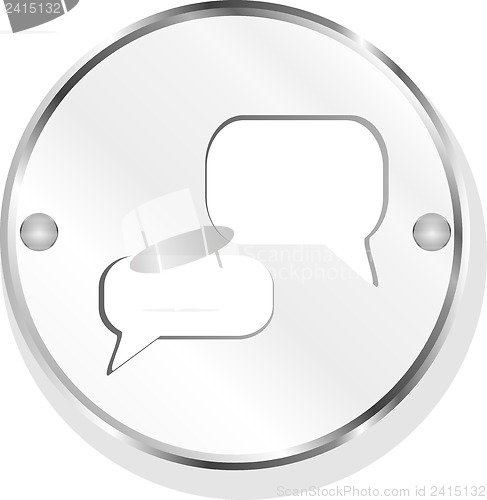 Image of speech cloud on metal icon button