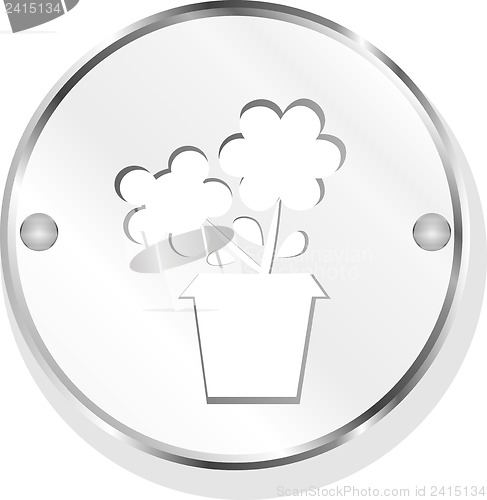 Image of Flower web metal buttons for website or app