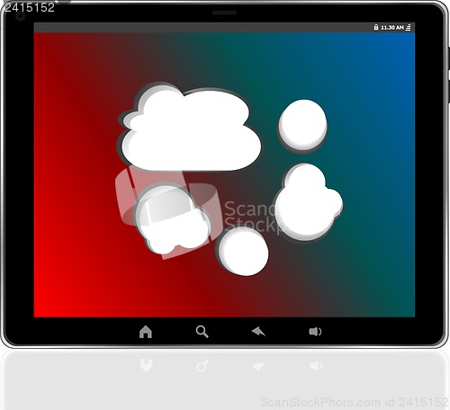 Image of Cloud-computing connection on the digital tablet pc