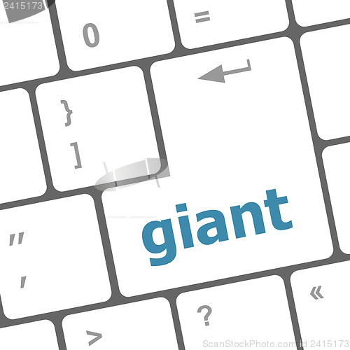 Image of giant button on computer pc keyboard key