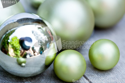 Image of festive glitter christmas decoration bauble seasonal