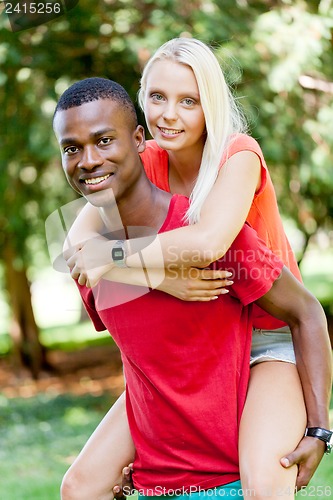 Image of young couple in love summertime fun happiness romance 