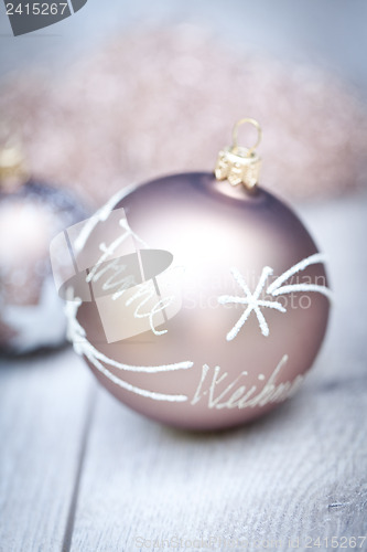 Image of festive glitter christmas decoration bauble seasonal