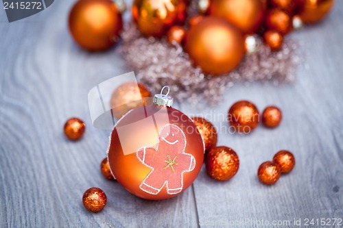 Image of festive glitter christmas decoration bauble seasonal