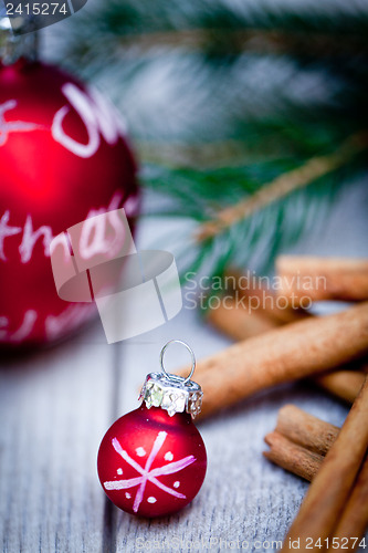 Image of festive glitter christmas decoration bauble seasonal