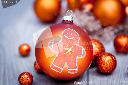 Image of festive glitter christmas decoration bauble seasonal