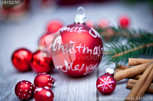 Image of festive glitter christmas decoration bauble seasonal