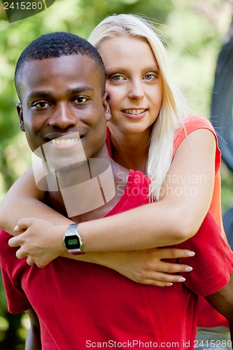 Image of young couple in love summertime fun happiness romance 