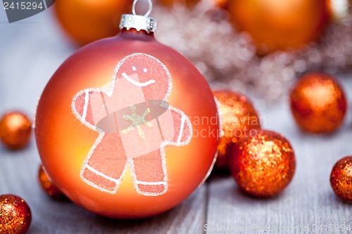 Image of festive glitter christmas decoration bauble seasonal