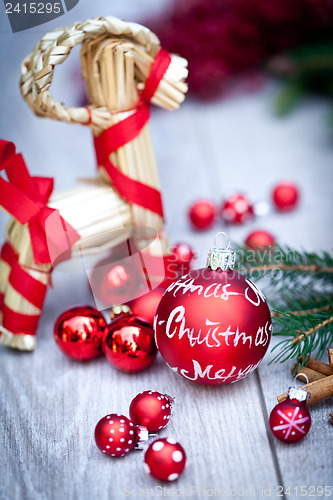 Image of festive glitter christmas decoration bauble seasonal