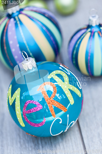 Image of festive glitter christmas decoration bauble seasonal