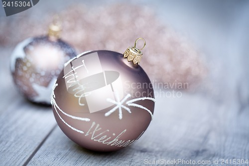 Image of festive glitter christmas decoration bauble seasonal