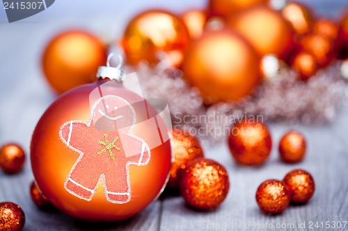 Image of festive glitter christmas decoration bauble seasonal