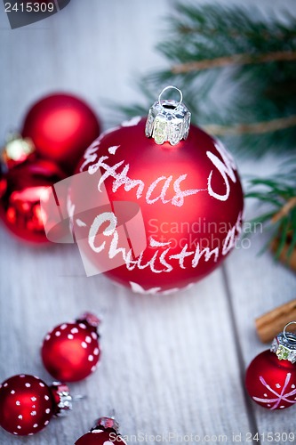 Image of festive glitter christmas decoration bauble seasonal