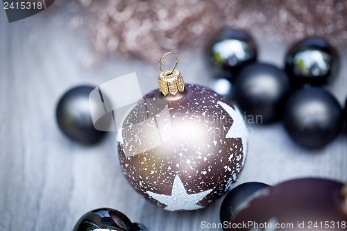 Image of festive glitter christmas decoration bauble seasonal