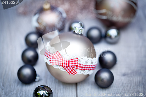 Image of festive glitter christmas decoration bauble seasonal