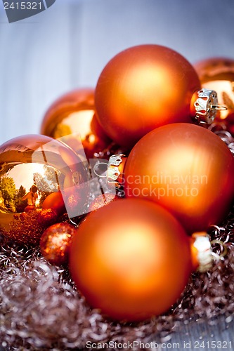 Image of festive glitter christmas decoration bauble seasonal