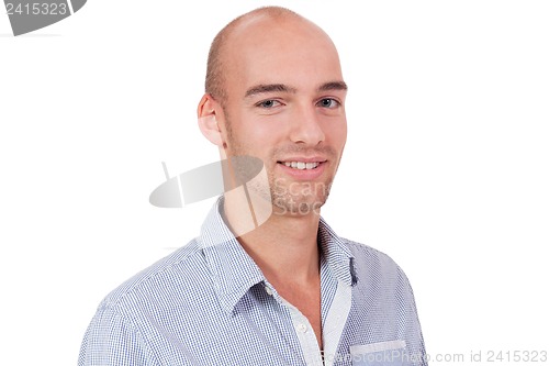 Image of young adult attractive businessman smiling portrait isolated