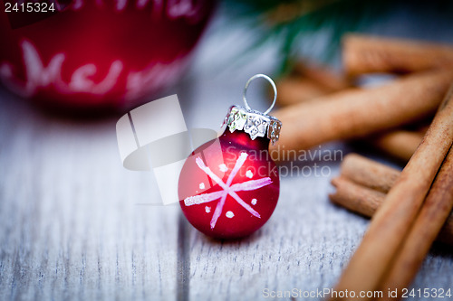 Image of festive glitter christmas decoration bauble seasonal
