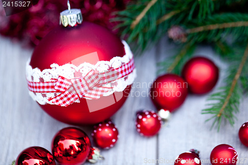 Image of festive glitter christmas decoration bauble seasonal