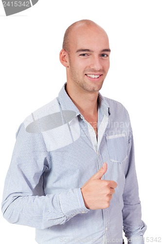 Image of young adult attractive businessman smiling portrait isolated