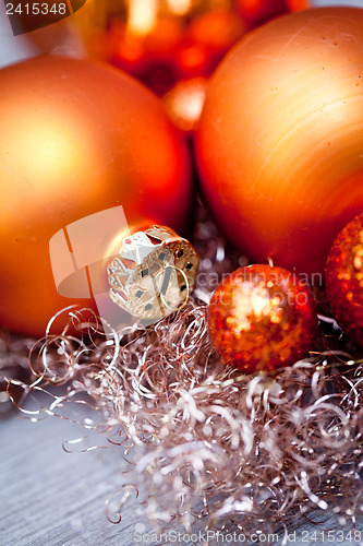 Image of festive glitter christmas decoration bauble seasonal