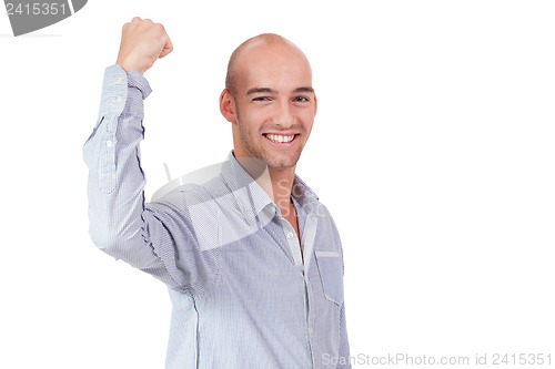 Image of young adult attractive businessman smiling portrait isolated