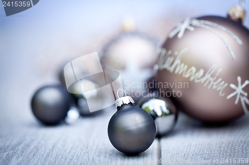 Image of festive glitter christmas decoration bauble seasonal
