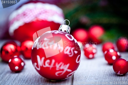 Image of festive glitter christmas decoration bauble seasonal