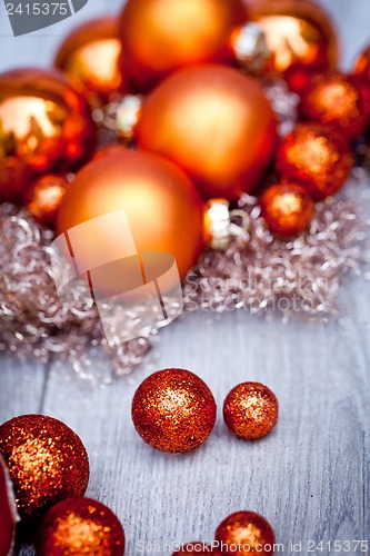 Image of festive glitter christmas decoration bauble seasonal