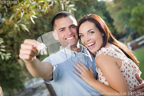 Image of Happy Excited Couple with New House Keys