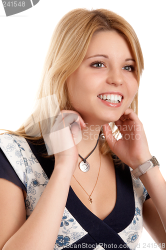 Image of Smiling blonde woman