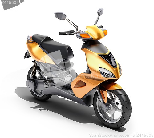 Image of Trendy orange scooter close up