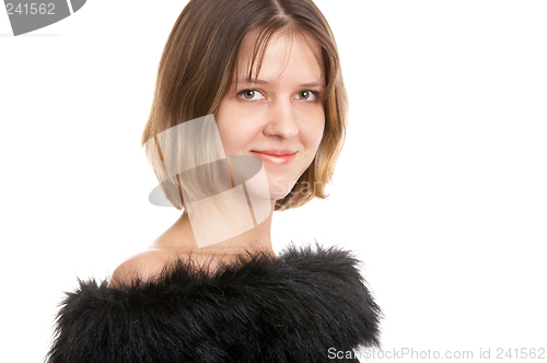 Image of Smiling brunette woman