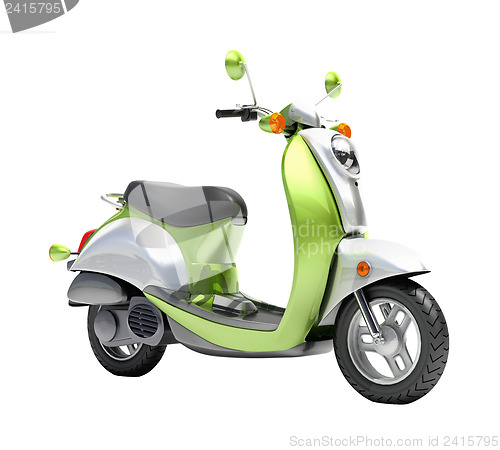 Image of Trendy retro scooter close up