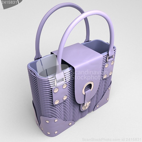 Image of Lilac wicker handbag