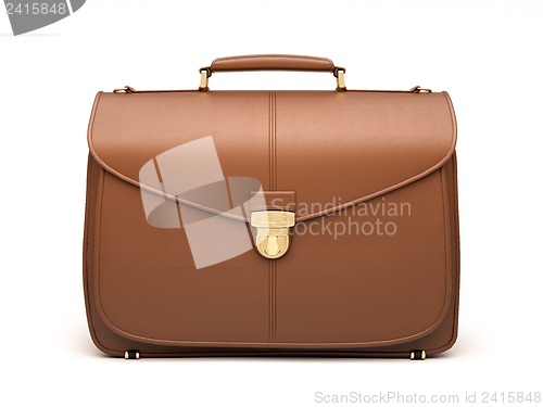 Image of Brown business briefcase isolated