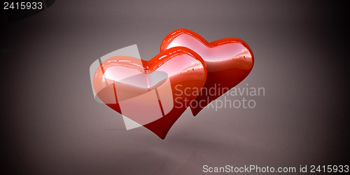 Image of Shiny red hearts