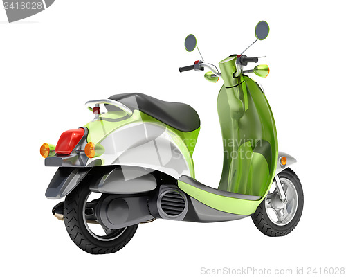 Image of Trendy retro scooter close up