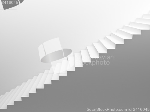 Image of White empty stairs