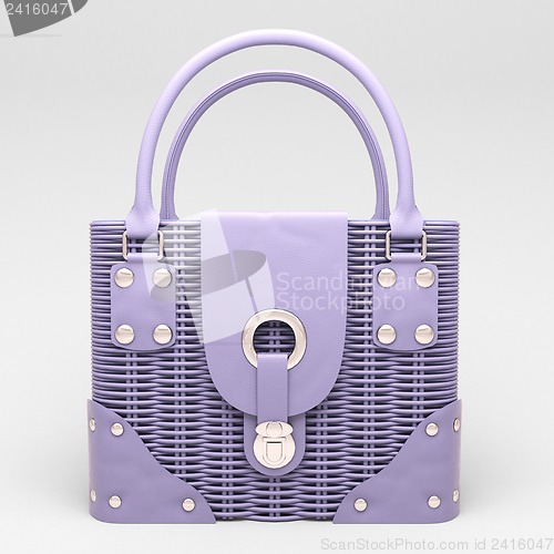 Image of Lilac wicker handbag